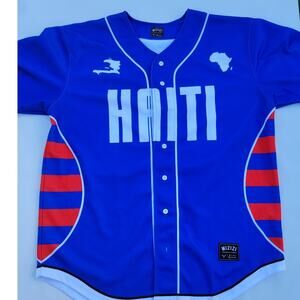 Authentic HAITI Mizizi 1804 National Soccer Team Jersey Blue Size XL